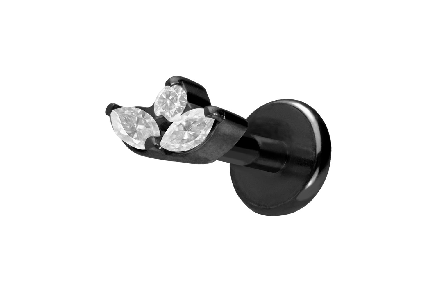 Titan Labret Piercing mit Push Fit LOTUSBLÜTE